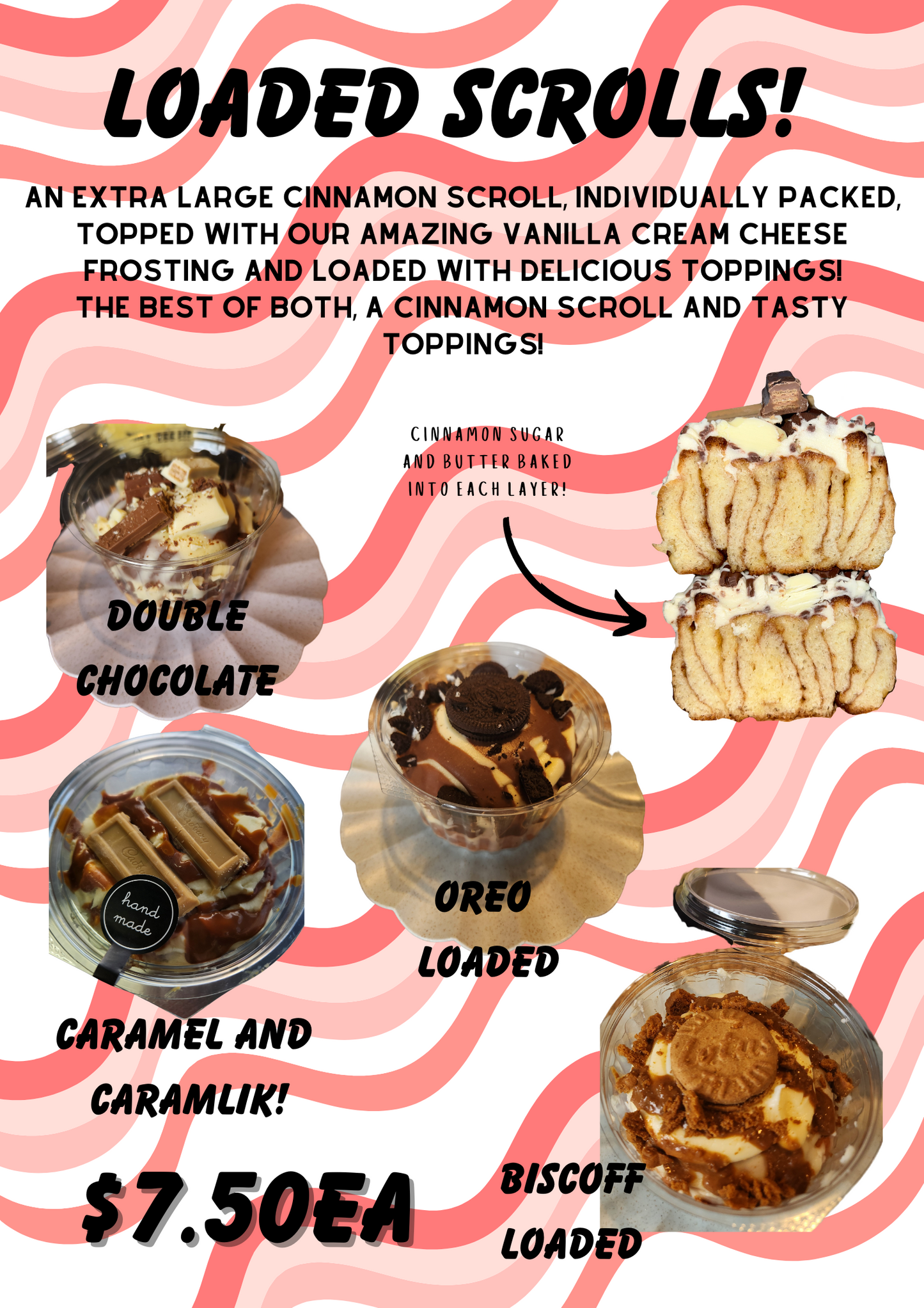 Loaded Scroll - SMORE Toppings on an Extra Large Cinnamon Scroll!